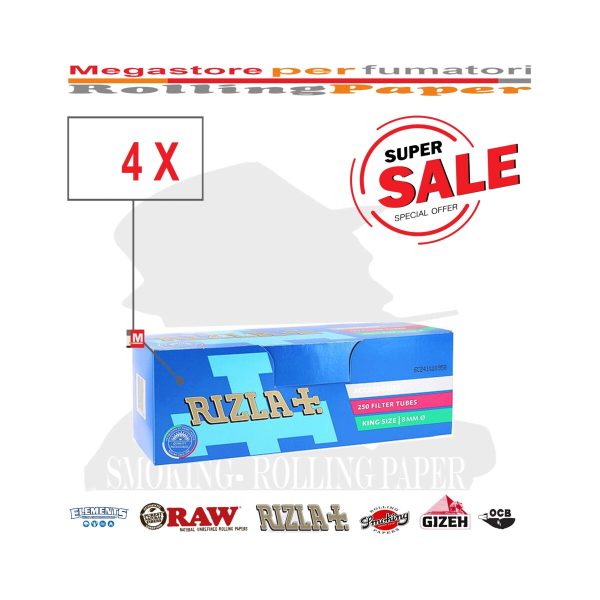 master-102 Άδεια τσιγάρα για γέμισμα Rizla King Size 8 mm με φίλτρο – 4 κουτιά των 250 τεμαχίων