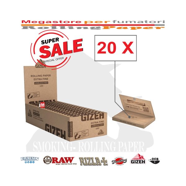 master-104 Χαρτάκια στριφτού Gizeh Extra Fine Brown Regular – συσκευασία με 20 πακετάκια