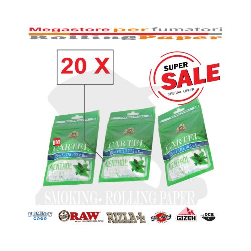 master-105 Φιλτράκια Cartel Menthol Slim 6 mm – 20 σακουλάκια των 120 φίλτρων