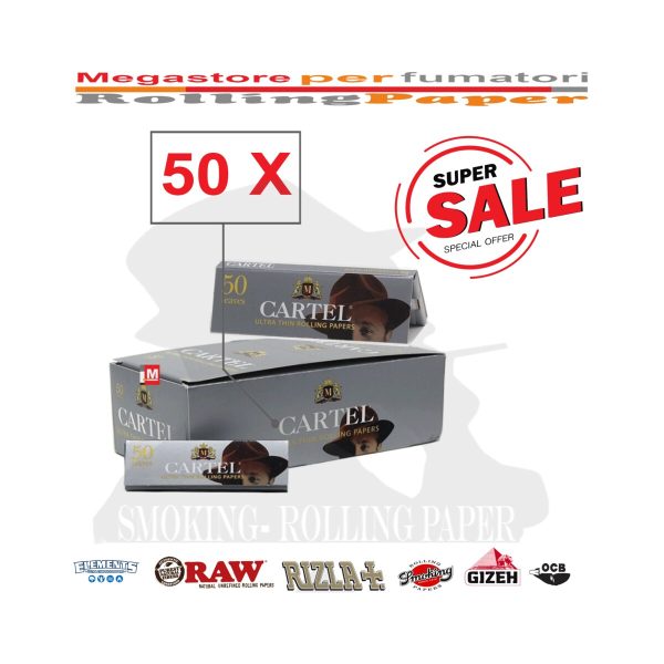 master-107 Χαρτάκια στριφτού Cartel Silver Regular – συσκευασία με 50 πακετάκια