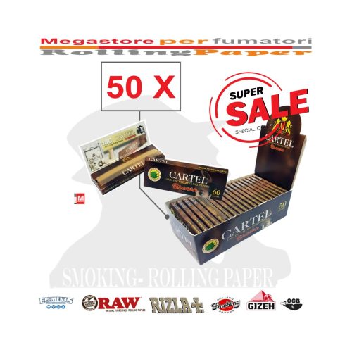 master-108 Χαρτάκια στριφτού Cartel Brown Regular – συσκευασία με 50 πακετάκια