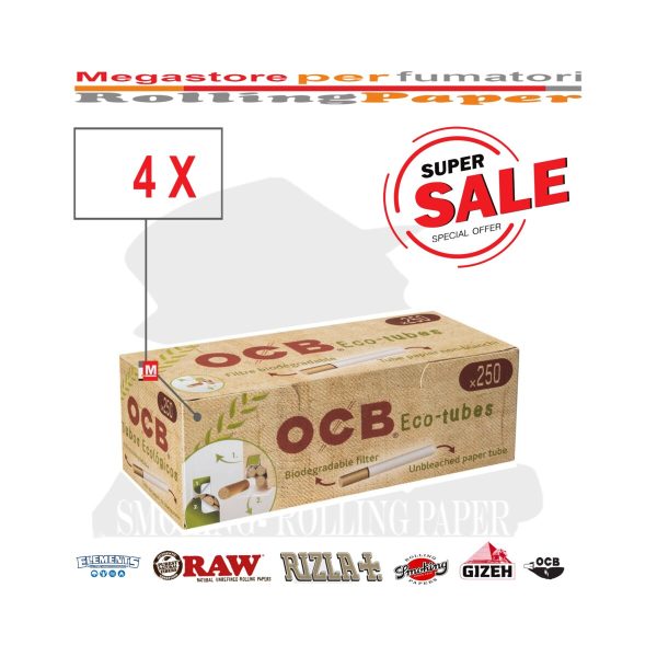 master-11 Άδεια τσιγάρα για γέμισμα OCB Eco King Size 8 mm με φίλτρο – 4 κουτιά των 250 τεμαχίων