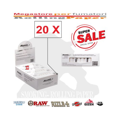 Φιλτράκια ενεργού άνθρακα Atomic Slim 6 mm – 20 κουτιά