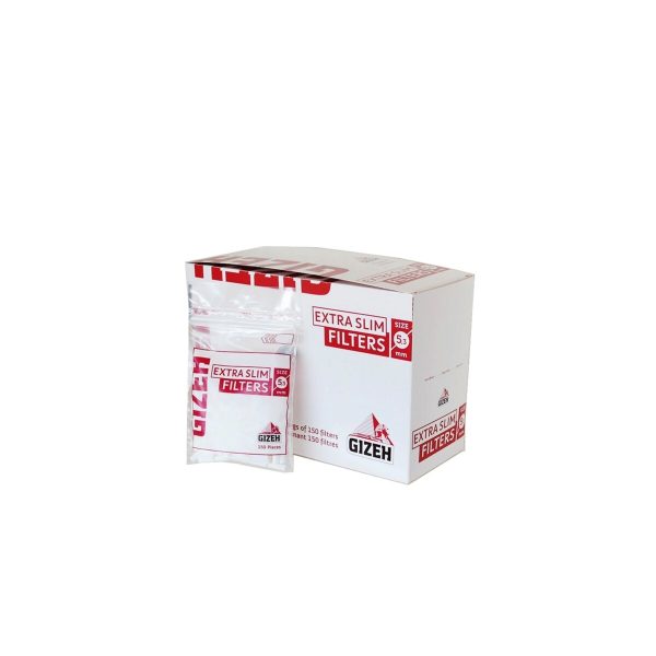 master-12 Φιλτράκια τσιγάρου Gizeh Extra Slim 5,3 mm από λείο αφρώδες υλικό – 150 φίλτρα