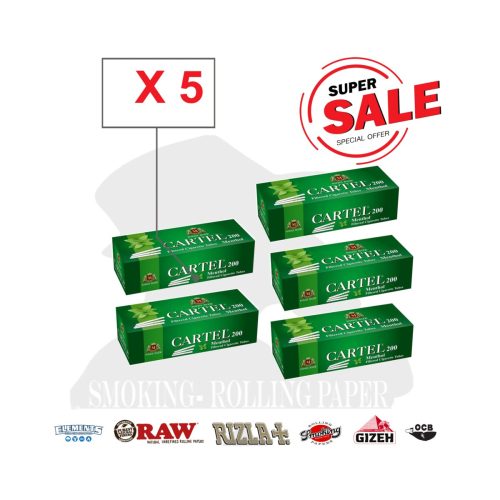 master-123 Άδεια τσιγάρα για γέμισμα Cartel Menthol Regular 15 mm – συσκευασία με 200 άδεια τσιγάρα
