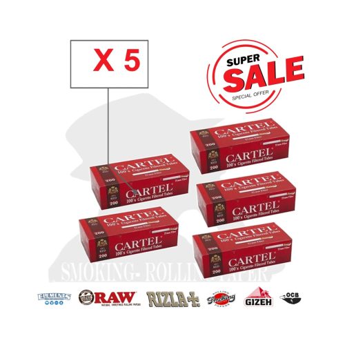 master-124 Άδεια τσιγάρα για γέμισμα Cartel 100's Red Regular 25 mm – συσκευασία με 200 άδεια τσιγάρα
