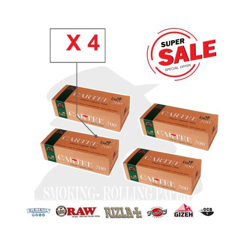 master-125 Άδεια τσιγάρα για γέμισμα Cartel Regular βιολογικά, αλεύκαστα, με φίλτρο – συσκευασία με 200 άδεια τσιγάρα