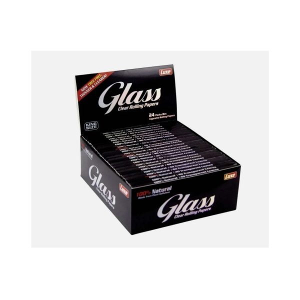 master-151 Χαρτάκια στριφτού Glass Clear από διαφανή κυτταρίνη King Size – συσκευασία με 24 πακετάκια