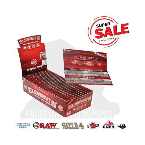 master-163 Χαρτάκια στριφτού Elements Double Wide Red Regular – συσκευασία με 25 πακετάκια