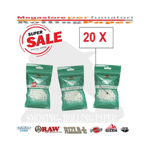 master-165 Φιλτράκια Cartel Semi Regular 7 × 22 mm – 20 σακουλάκια των 100 φίλτρων