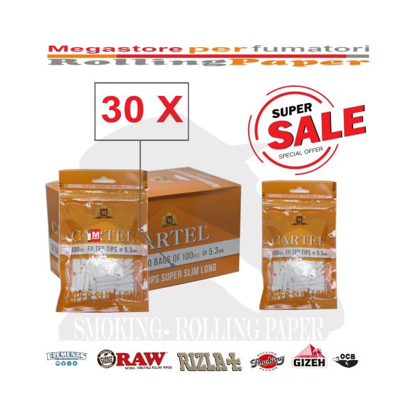 master-171 Φιλτράκια Cartel Super Slim 5,3 × 22 mm – 30 σακουλάκια των 100 φίλτρων