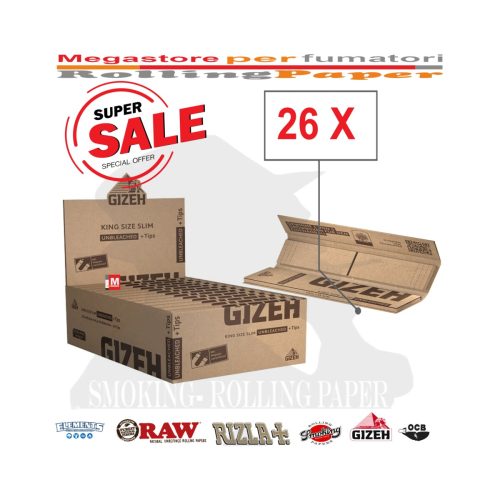 master-176 Χαρτάκια στριφτού Gizeh King Size αλεύκαστα με φίλτρα – συσκευασία με 26 πακετάκια