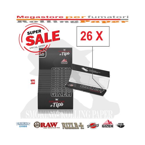 master-194 Χαρτάκια στριφτού Gizeh Black King Size Slim με φίλτρα – συσκευασία με 26 πακετάκια