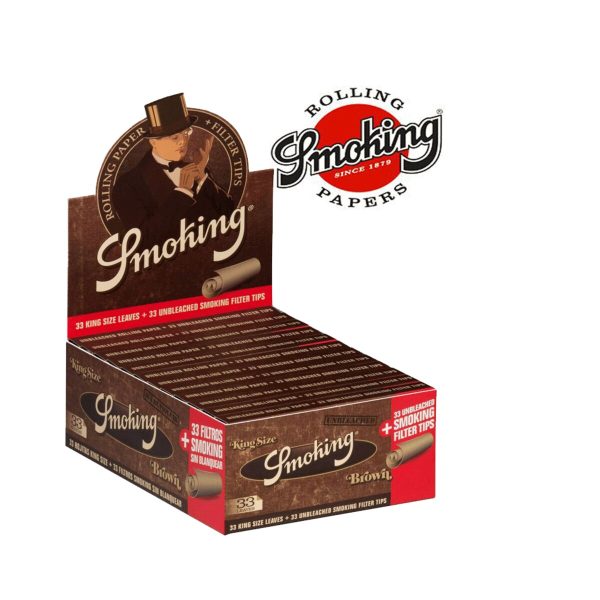 master-2 Χαρτάκια στριφτού Smoking Brown King Size με χάρτινα τζιβανάκια – συσκευασία με 24 πακετάκια