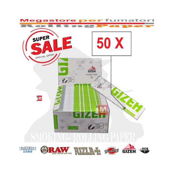 master-200 Χαρτάκια στριφτού Gizeh Super Fine King Size Slim – συσκευασία με 50 πακετάκια