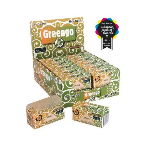 master-202 Χαρτάκια στριφτού σε ρολό Greengo Green Gold White Rolls Slim – 24 ρολά