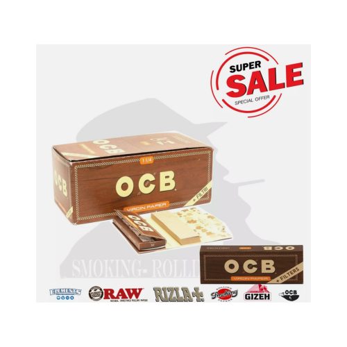 master-219 Χαρτάκια στριφτού OCB Virgin Brown Medium 1¼ με φίλτρα – συσκευασία με 24 πακετάκια