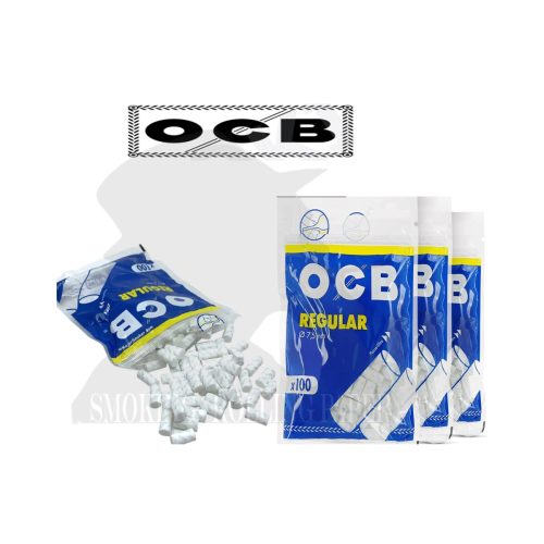 Φιλτράκια OCB Regular 7,5 mm μακριά – 20 σακουλάκια των 100 φίλτρων