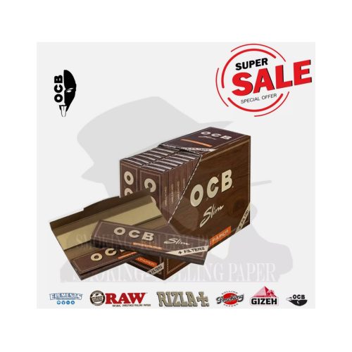 master-231 Χαρτάκια στριφτού OCB Virgin Brown King Size Slim με φίλτρα – συσκευασία με 32 πακετάκια