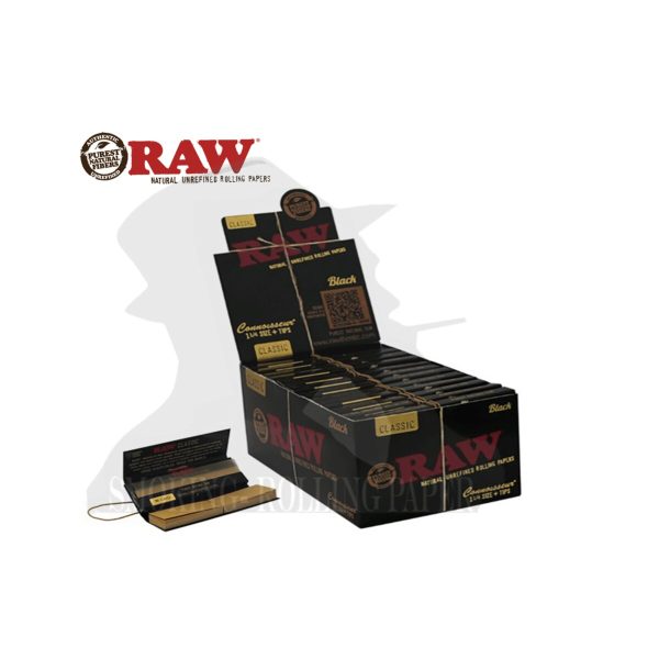 master-258 Χαρτάκια στριφτού RAW Classic Black Medium 1¼ με φίλτρα – συσκευασία με 24 πακετάκια