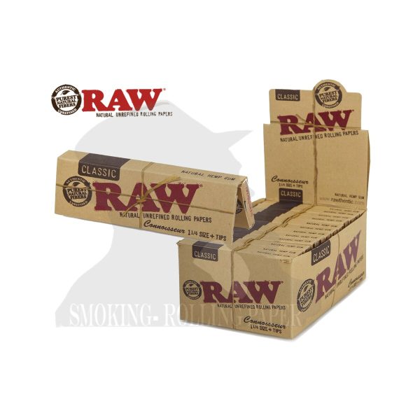 master-259 Χαρτάκια στριφτού RAW Classic Connoisseur Medium 1¼ με φίλτρα – συσκευασία με 24 πακετάκια