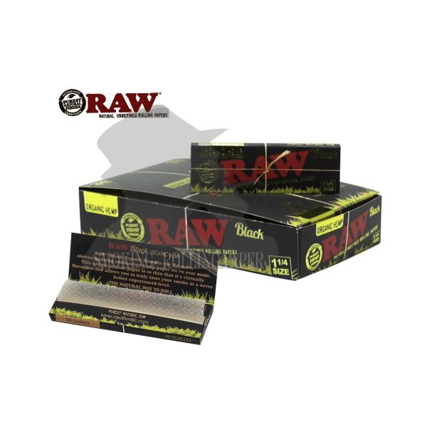 master-264 Χαρτάκια στριφτού RAW Organic Black Medium 1¼ – συσκευασία με 24 πακετάκια