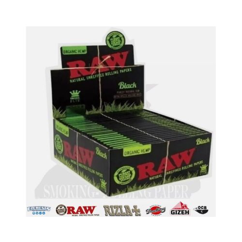Χαρτάκια στριφτού RAW Organic Natural Black King Size Slim – συσκευασία με 50 πακετάκια
