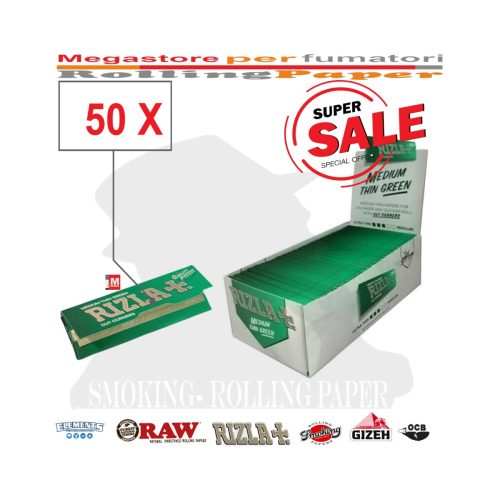Χαρτάκια στριφτού Rizla Green Regular – συσκευασία με 50 πακετάκια