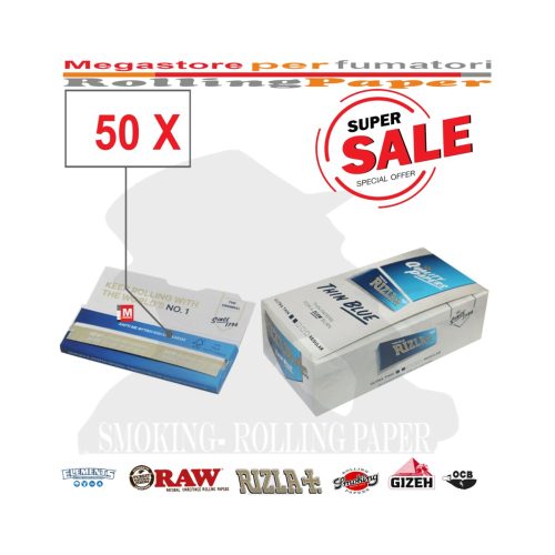 Χαρτάκια στριφτού Rizla Blue Regular – συσκευασία με 50 πακετάκια