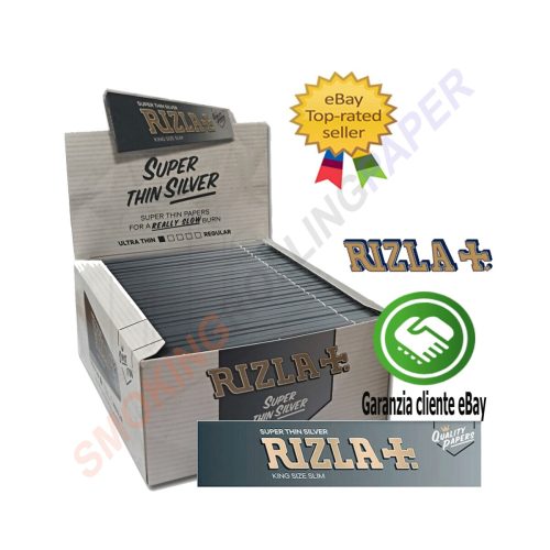 master-286 Χαρτάκια στριφτού Rizla Silver King Size – συσκευασία με 50 πακετάκια