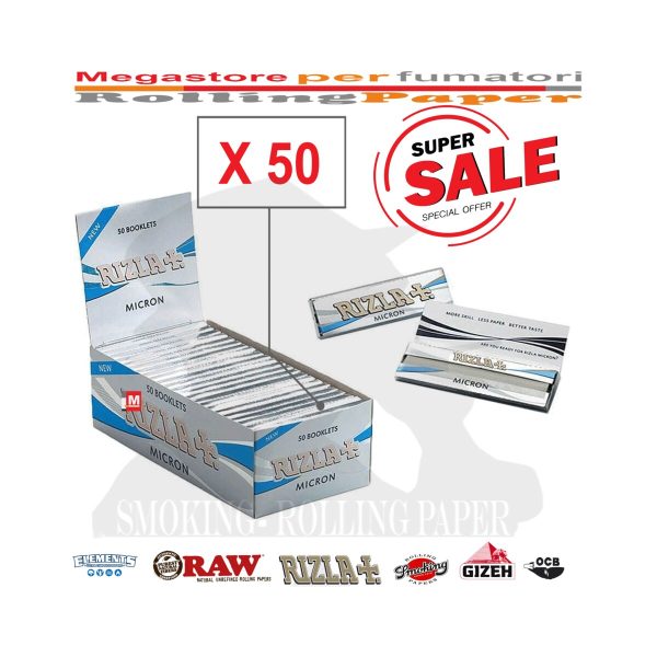 master-298 Χαρτάκια στριφτού Rizla Micron Regular – συσκευασία με 50 πακετάκια
