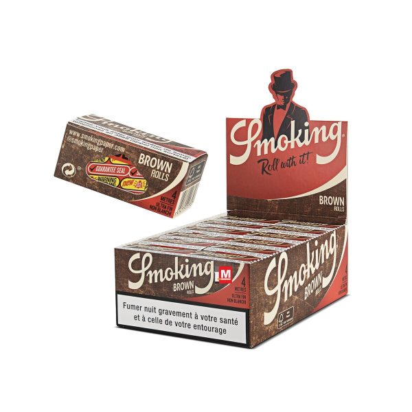 master-319 Χαρτάκια στριφτού σε ρολό Smoking Brown Rolls King Size Slim – 24 ρολά