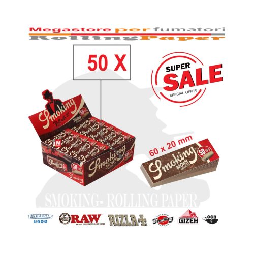 master-32 Χάρτινα τζιβανάκια Smoking Brown Slim αλεύκαστα – 50 μπλοκάκια