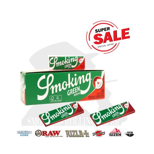 Χαρτάκια στριφτού Smoking Green Regular – συσκευασία με 50 πακετάκια