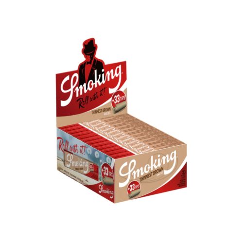 master-332 Χαρτάκια στριφτού Smoking Thinnest Brown King Size με φίλτρα – συσκευασία με 24 πακετάκια