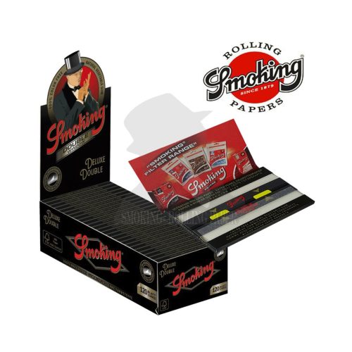 Χαρτάκια στριφτού Smoking Deluxe Double Regular 69 × 37 mm – 25 πακετάκια των 120 φύλλων