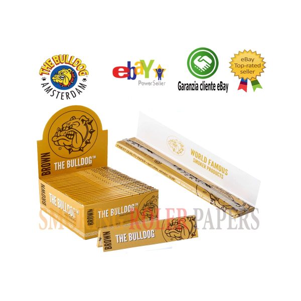 Χαρτάκια στριφτού The Bulldog Brown King Size Slim – συσκευασία με 50 πακετάκια