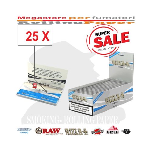 Χαρτάκια στριφτού Rizla Micron Regular – συσκευασία με 25 πακετάκια