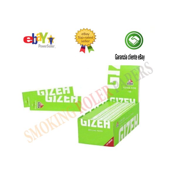 Χαρτάκια στριφτού Gizeh Super Fine Green Regular – συσκευασία με 50 πακετάκια