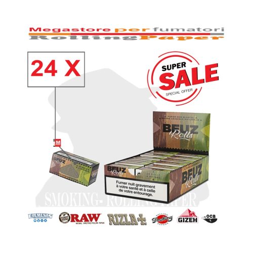 Χαρτάκια στριφτού σε ρολό BEUZ Brown Rolls King Size – 24 ρολά