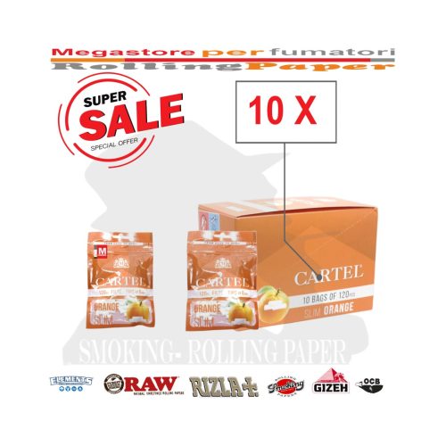 Φιλτράκια Cartel Orange Slim 6 mm – 10 σακουλάκια των 120 φίλτρων
