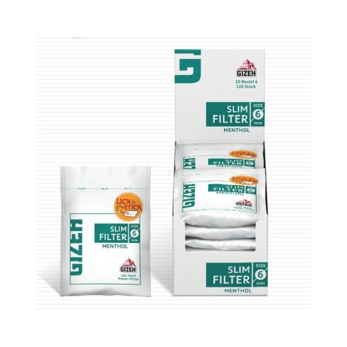 Φιλτράκια Gizeh Menthol Slim 6 mm – 120 φίλτρα