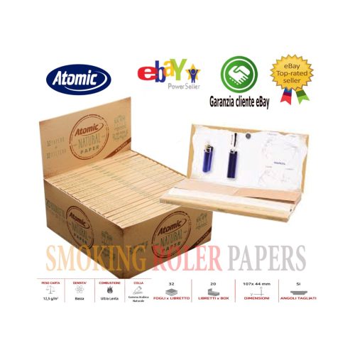 master-49 Χαρτάκια στριφτού Atomic Natura King Size Slim με φίλτρα – συσκευασία με 20 πακετάκια