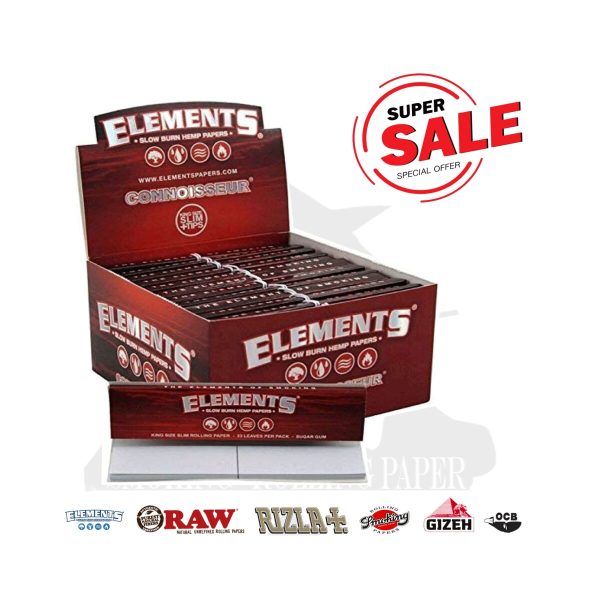 master-60 Χαρτάκια στριφτού Elements Connoisseur Red King Size Slim με φίλτρα – συσκευασία με 24 πακετάκια