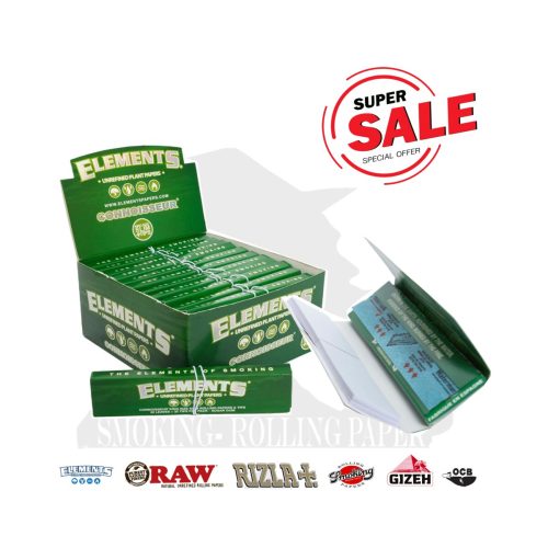 master-65 Χαρτάκια στριφτού Elements Connoisseur ECO Green King Size Slim με φίλτρα – συσκευασία με 24 πακετάκια