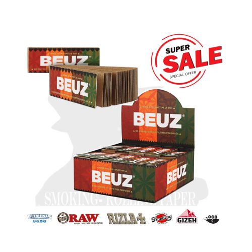 master-80 Χάρτινα τζιβανάκια BEUZ Brown από κάνναβη King Size 60 × 25 mm – 40 μπλοκάκια