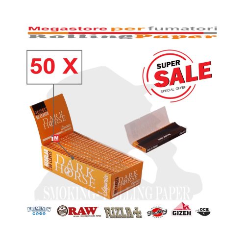master-93 Χαρτάκια στριφτού Dark Horse Liquorice Regular – συσκευασία με 50 πακετάκια