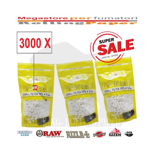 Φιλτράκια Cartel Super Slim 5,5 mm Multipack – 3.000 φίλτρα